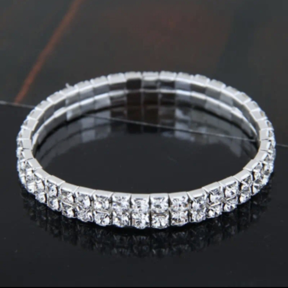 Silver Crystal Rhinestone Bracelet From Dance to Fitness Bikini to Beach Jewelry - Picture 2 of 8